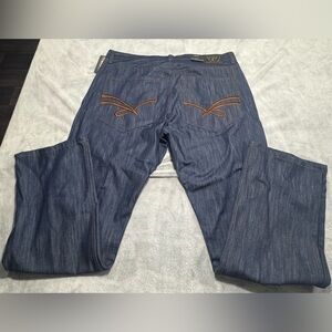 NWT Vintage 2000s Y2K Corked Baggy Blue Denim Jeans Rap Hip Hop Streetwear 40x34